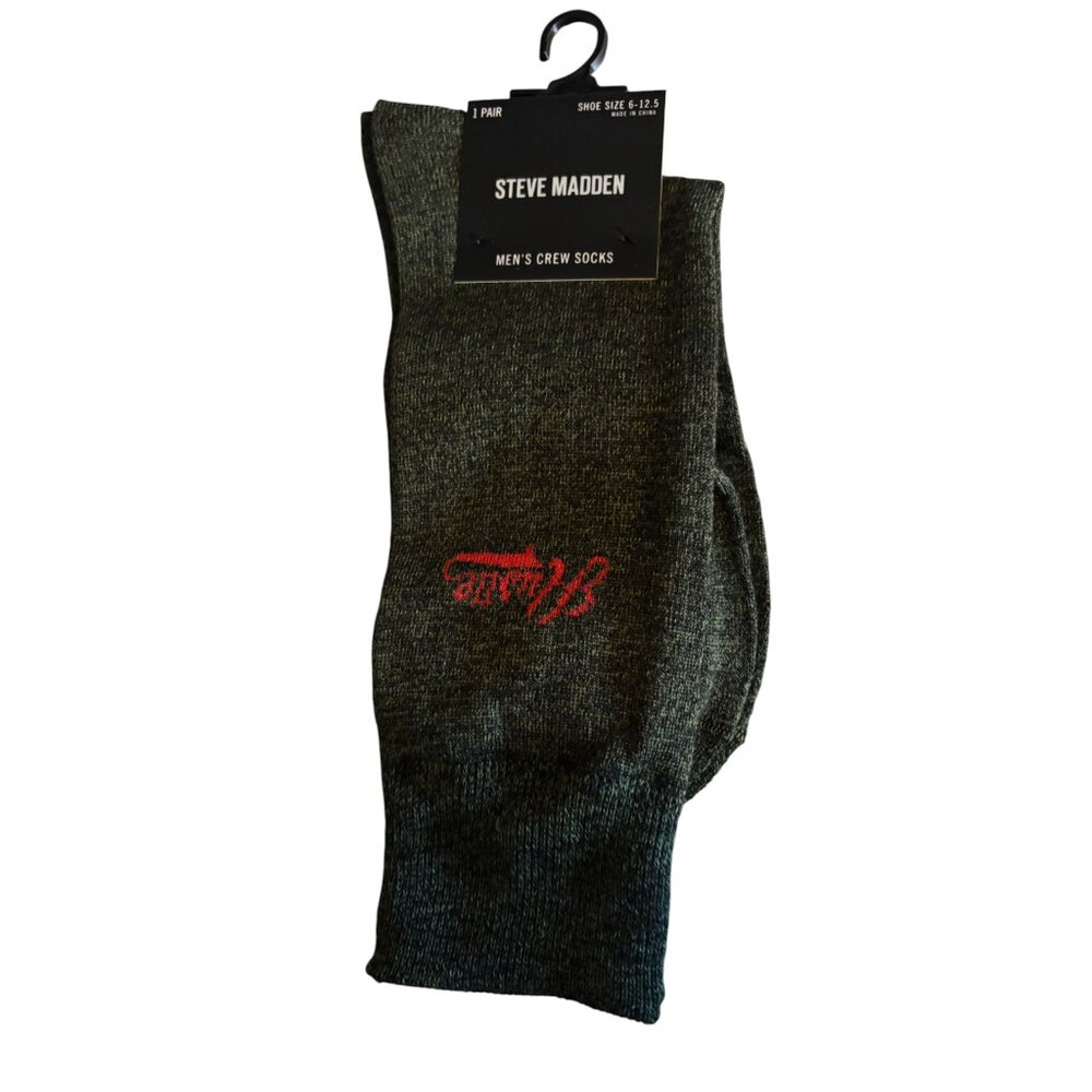 Steve Madden Socks Mens Size 10-13 Shoe Size‎ 6-12.5 Green “Hustle” Cotton Blend